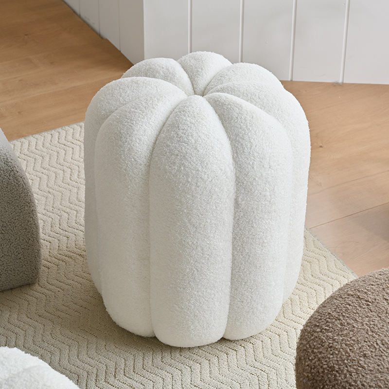 Home Decor Furniture - Simple Vanity Stools Pumpkin Shape Teddy