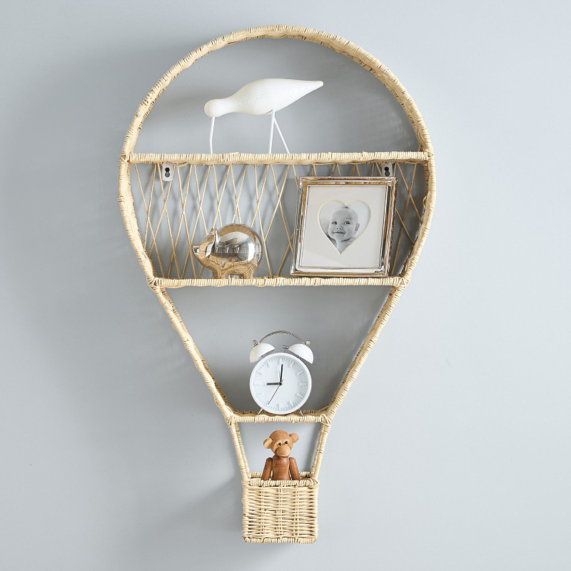 Woven Wall Basket - Hot Air Balloon Wall Mounted Nordic