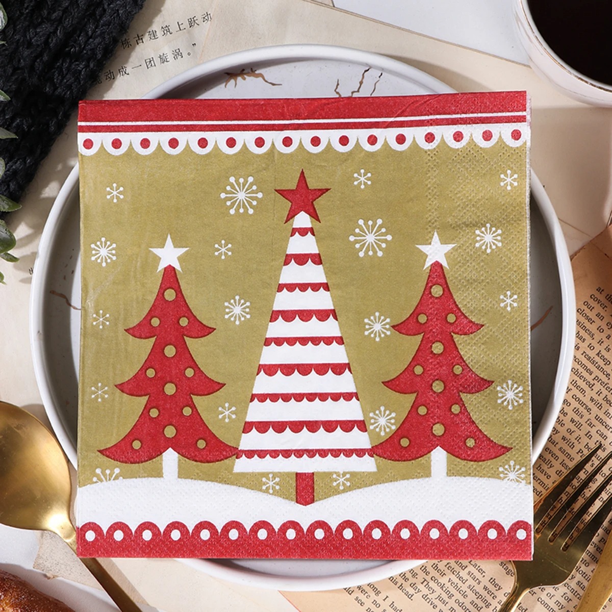 Christmas Disposable Paper Nap - Home Decor Xmas Tree review and price