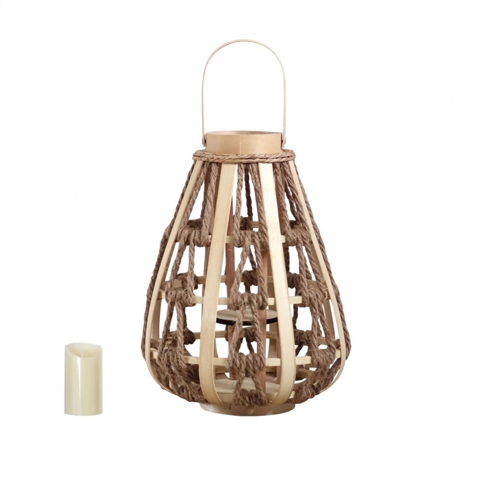 Natural Wood Rope Lantern Cand - Home Decor Handmade review and price