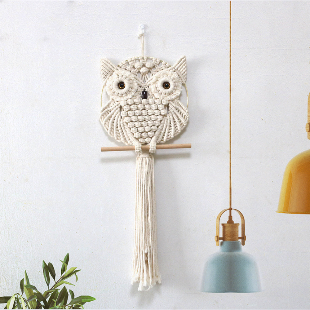 Owl Pendant Lace Wall Hanging  - Woven Wall Basket review and price