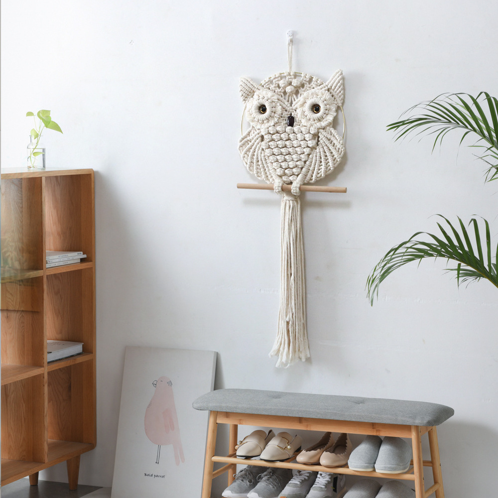 Owl Pendant Lace Wall Hanging  - Woven Wall Basket review and price