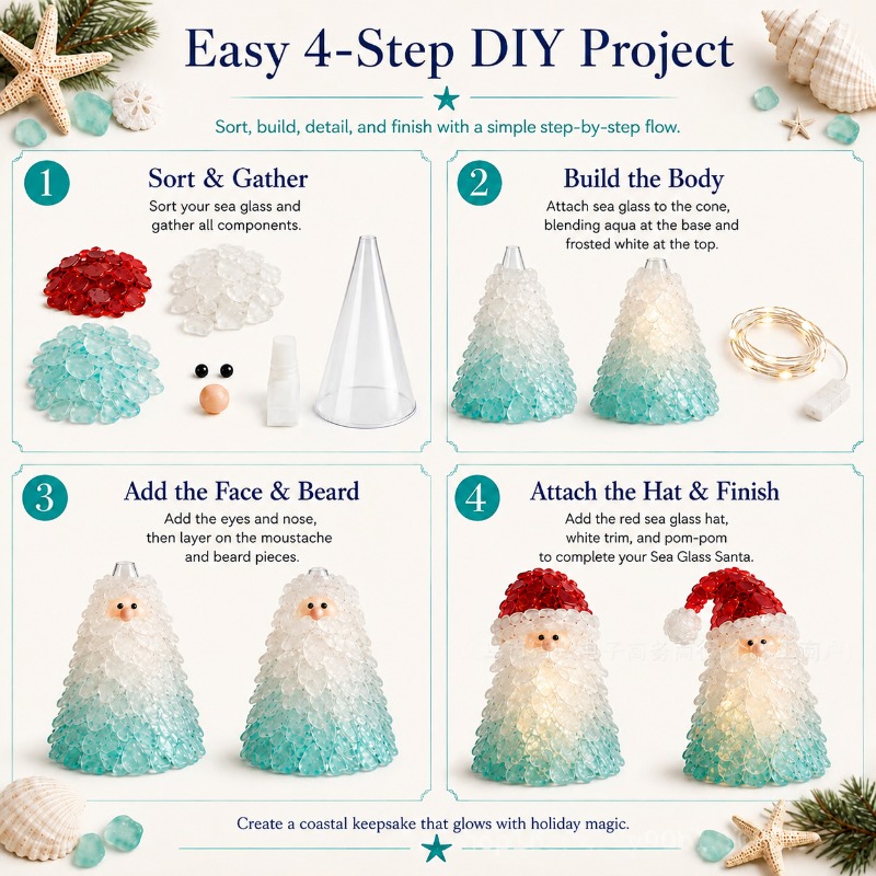 Sea‑Glass Christmas Ornament L - Home Decor Xmas Tree review and price