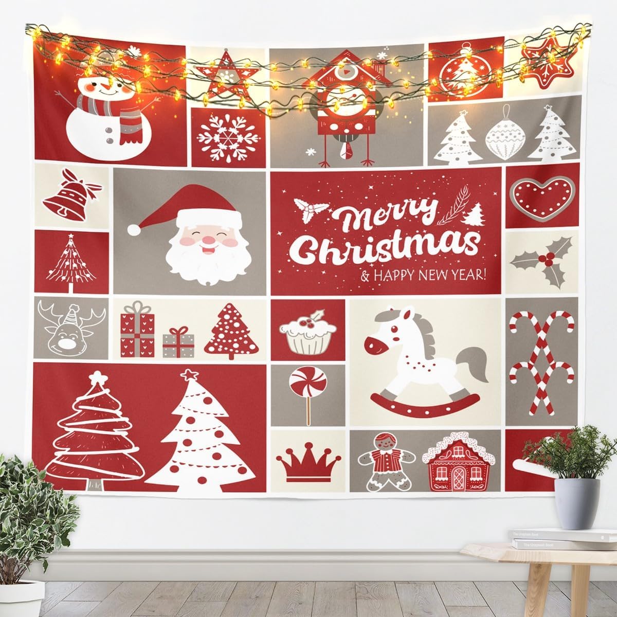 Merry Christmas Tapestry Santa - Home Decor Xmas Tree review and price