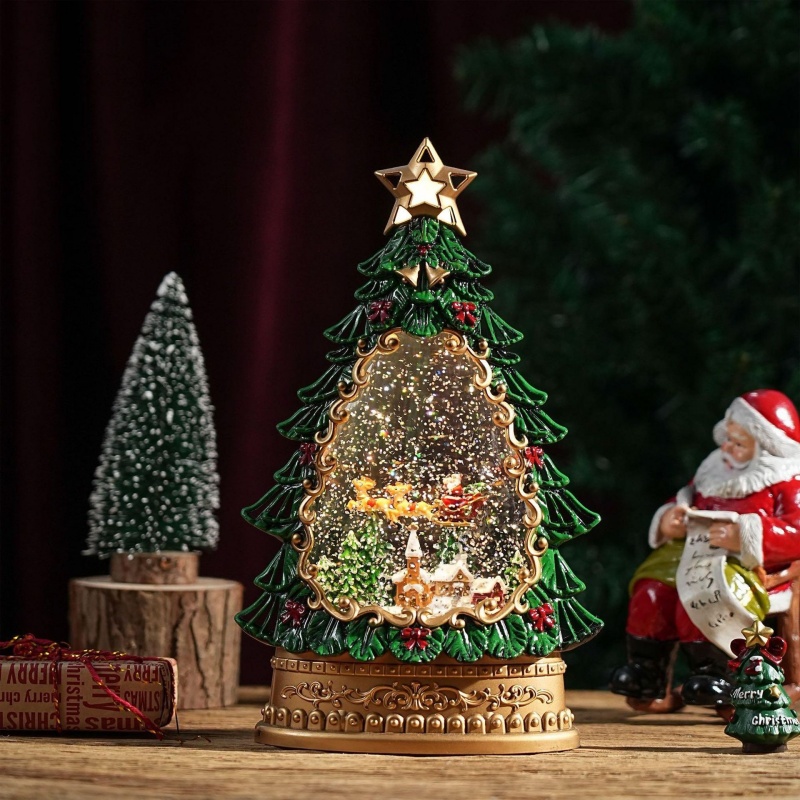 Snow Globe Music Box Christmas - Home Decor Xmas Tree review and price
