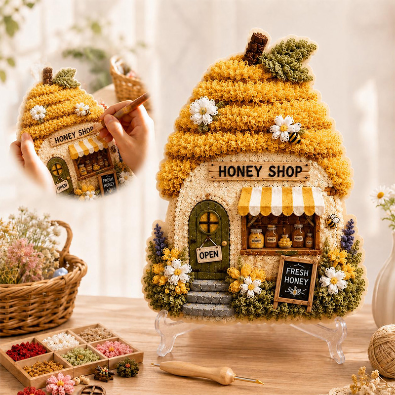 3D Mushroom House Poke Art DIY - Home Decor Handmade review and price