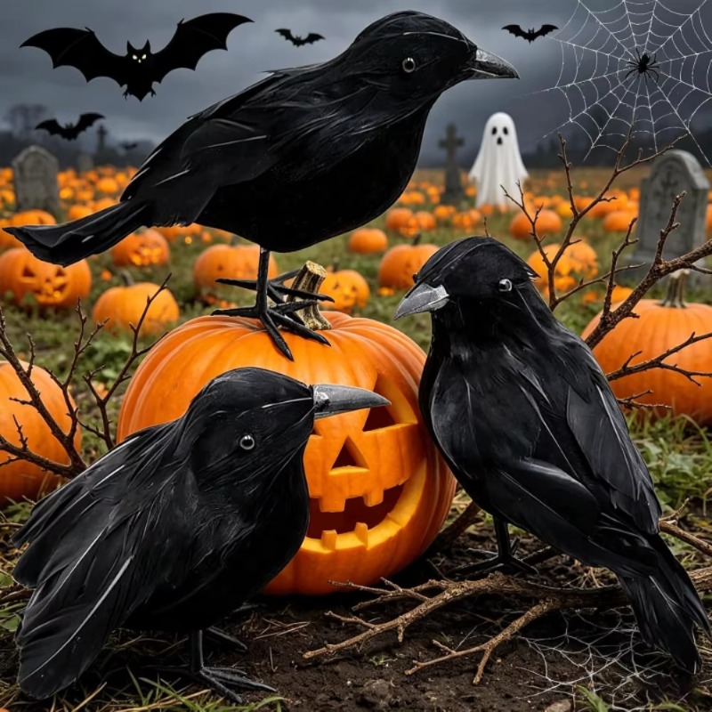 1PC Black Crow Halloween Decor - Home Decor Inspo review and price