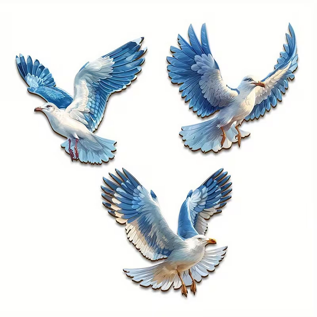 3 Pcs Wooden Seagull Wall Deco - Home Decor Nautical review and price