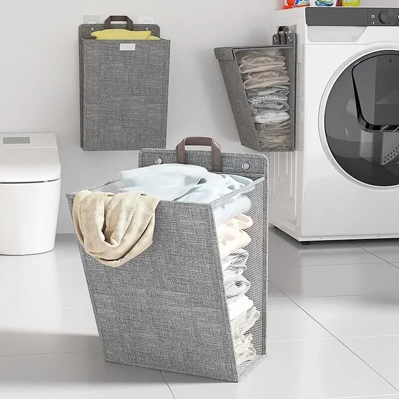 1pc Foldable Adhesive Laundry  - Woven Wall Basket review and price