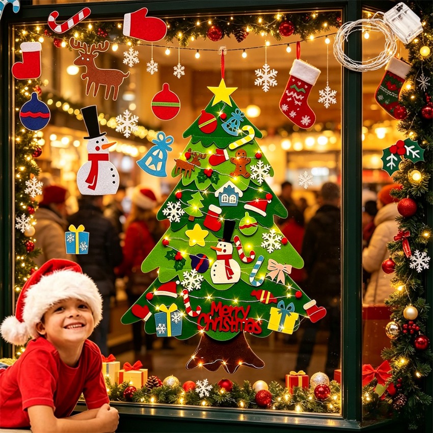 DIY Felt Christmas Tree with D - Home Decor Xmas Tree review and price