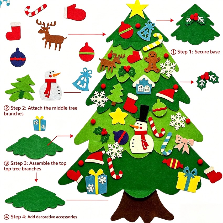 DIY Felt Christmas Tree with D - Home Decor Xmas Tree review and price
